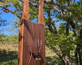 25' Black Walnut Scroll Carved 3 string Tenor Tagelharpa