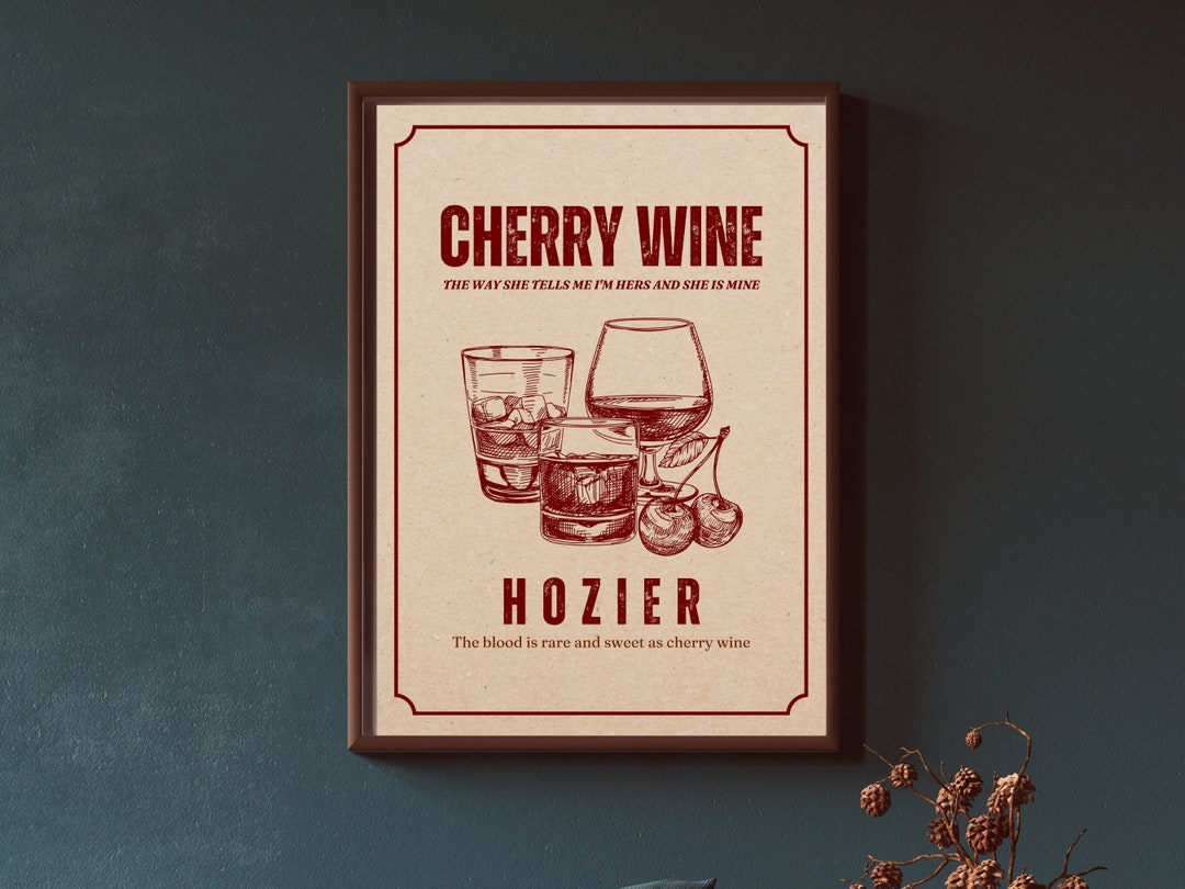 Hozier Digital Print, Hozier Cherry Wine Lyrics, Hozier Lyrics Print