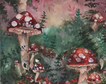 Mushroom Watercolor Paintings