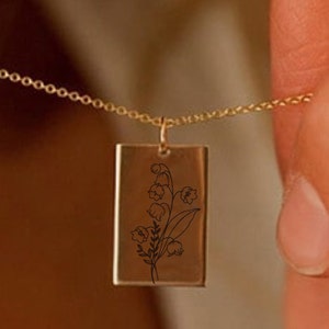 Lily of the Valley Jewelry Lily of the Valley Necklace  Rose Gold Plated Necklace May Birth Flower Necklace May Birthday Gifts For Her