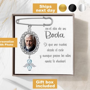 Wedding Bouquet Photo Charm Wedding Memorial with Angel Wings Wedding Bouquet Memorial Bride Bouquet Memorial En El Dia De Mi Boda
