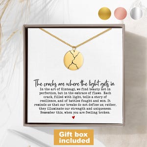 Kintsugi Necklace Self Care Necklace Necklace Friendship Encouragement Gift for Her Break Up Gift Kintsugi Jewelry Divorce Gift Broken