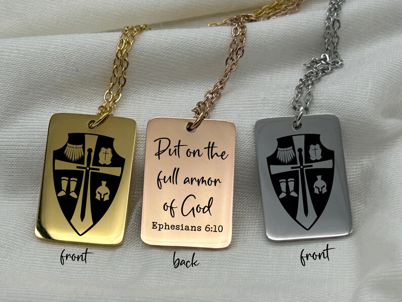 Armor of God Necklace Put on the Whole Armor of God Ephesians 610
