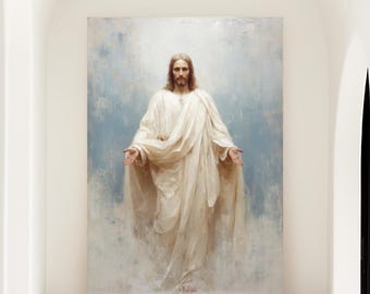 Jesus Wall Art Canvas Print: Catholic Art Decor, Modern Christian Art