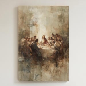 Last Supper Wall Art Modern Christian Art The Last Supper Painting Jesus Wall Art Christian Wall Decor Catholic Art Minimalist Last Supper