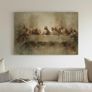 Modern Last Supper Wall Art Large Christian Wall Art Last Supper Print Catholic Art Last Supper Painting Minimalist Wall Art Jesus Wall Art