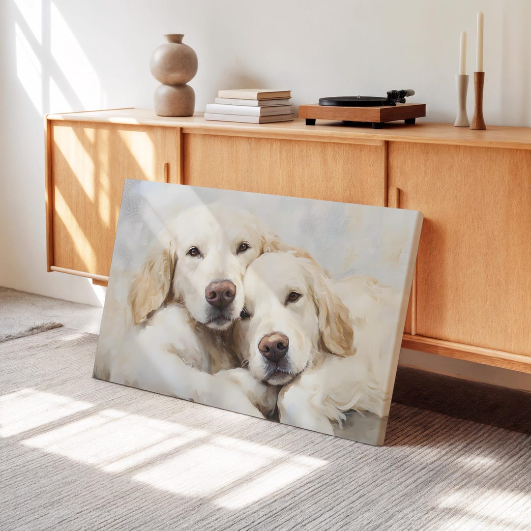 Minimalist Golden Retriever Canvas Wall Art Dog Print Dog Oil Painting ...