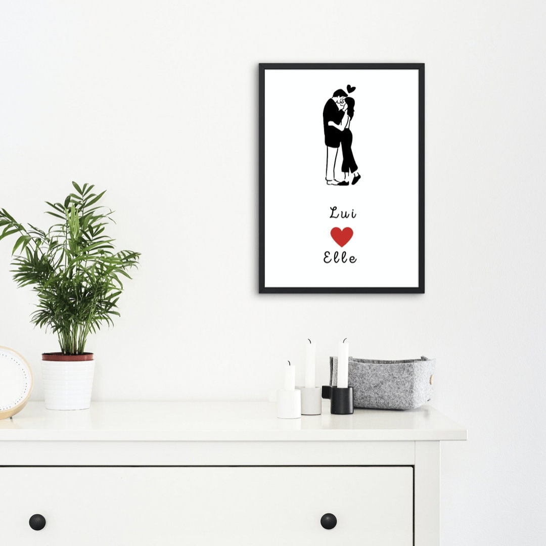 Affiche Prénom Couple - Personnalisation Love