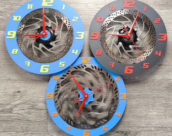 Wall clock clock MTB bicycle brake disc mountain bike Christmas gift cyclist mountain biker racing cyclist upcycling grandfather clock