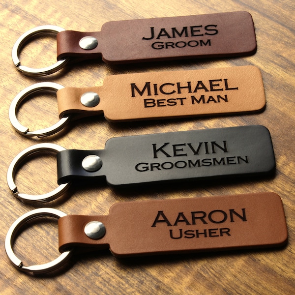 Groomsmen Proposal Leather Key Chain Groomsman Proposal Leather Key Fob Leather Key Chains Groomsmen Gift Ideas Leather Keychain Custom Key