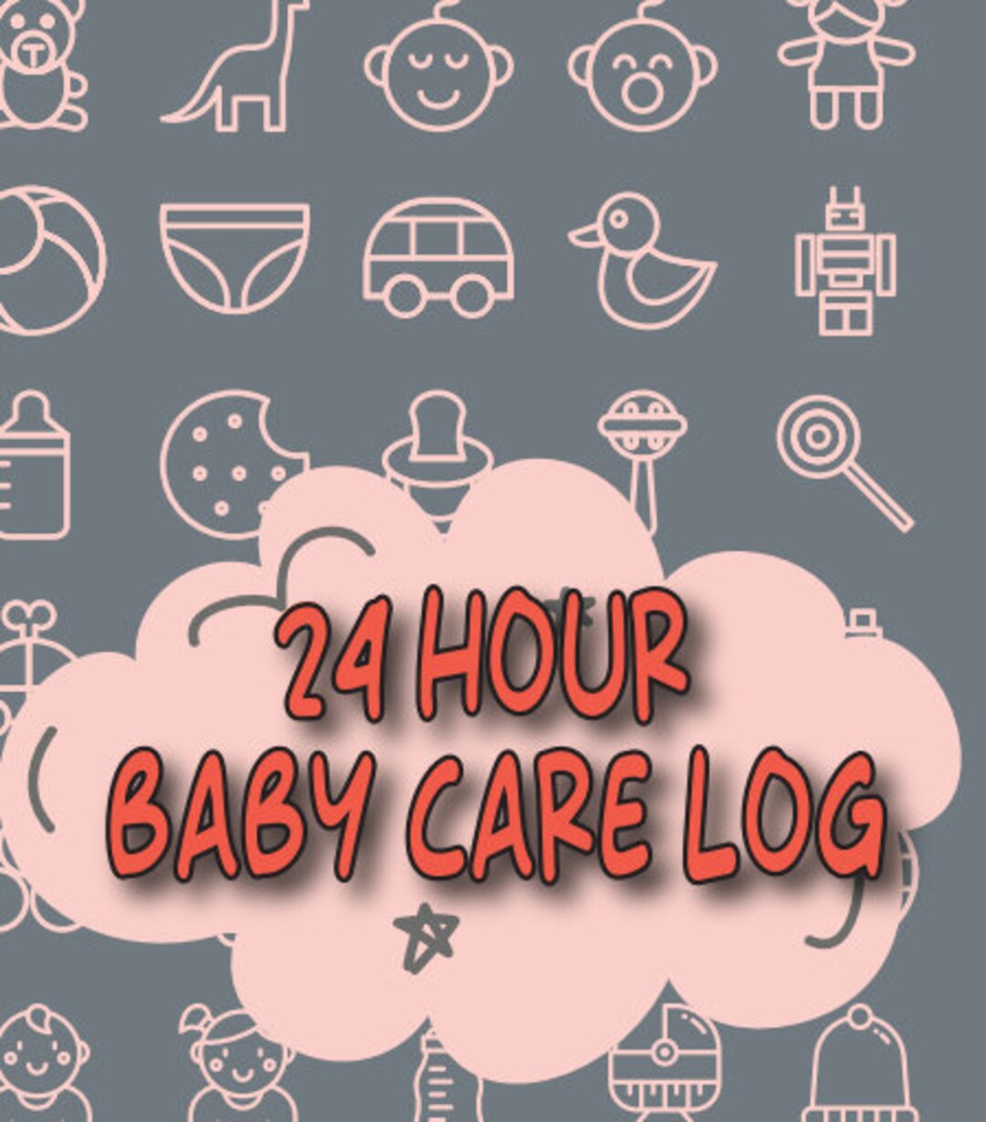24 Hour Baby Log Book Digital Etsy