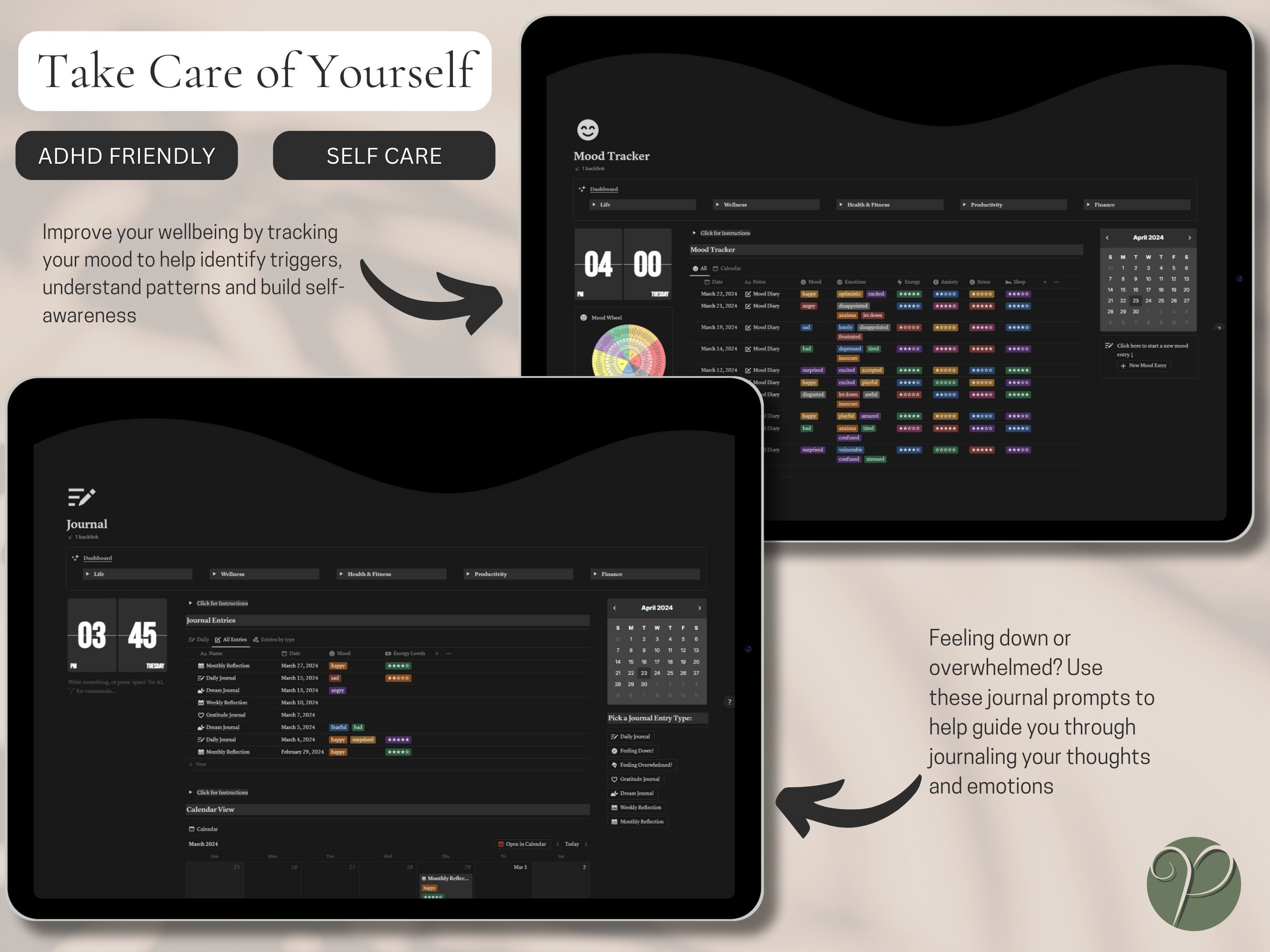 Notion Life Planner ADHD Dark Mode Notion Template for ADHD Digital ...