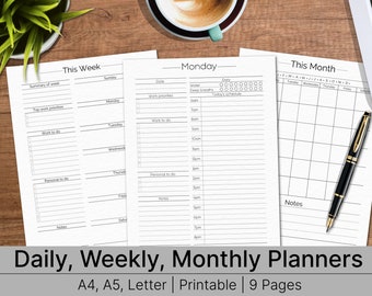 Printable Monthly Work Planner Fillable Minimal Monthly - Etsy