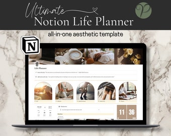 Ultimate Notion Life Planner Template Aesthetic All-In-One That Girl Dashboard