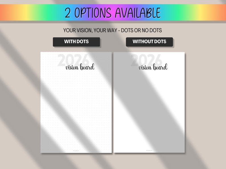 2026 Vision Board Printable Bundle | A4 Letter A5 ADHD Planner Insert ...