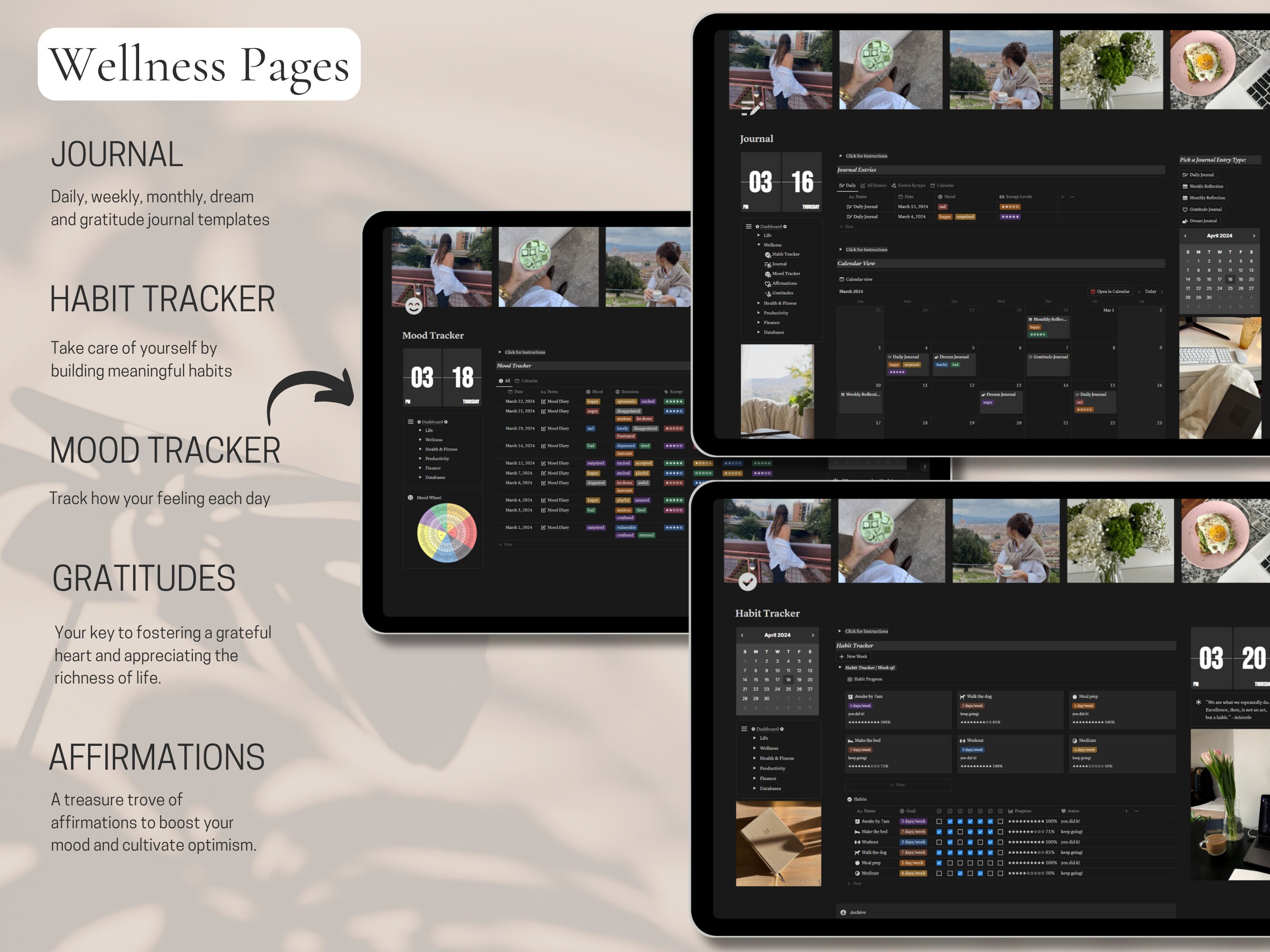 Dark Mode Notion Life Planner Aesthetic Dark Mode Planner ADHD Notion ...