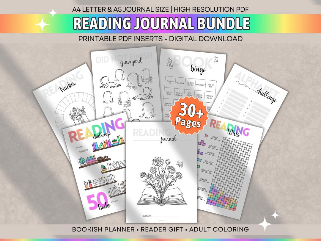 Reading Journal Kit | Reading Log, Books Read Tracker, Book Bingo, Book ...