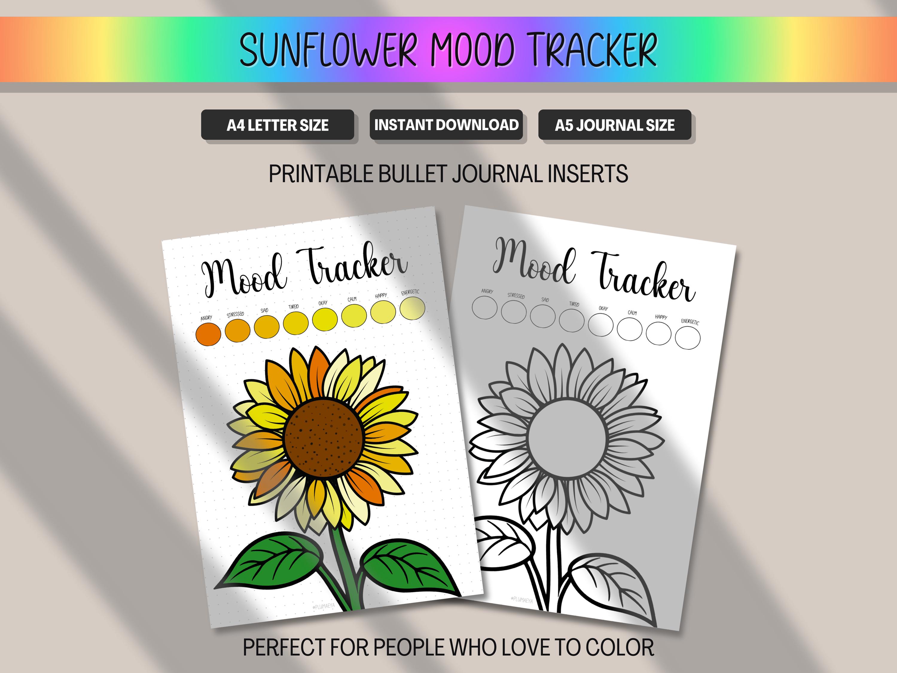 Mood Tracker, Printable Feelings Premade Bullet Journal Page ...