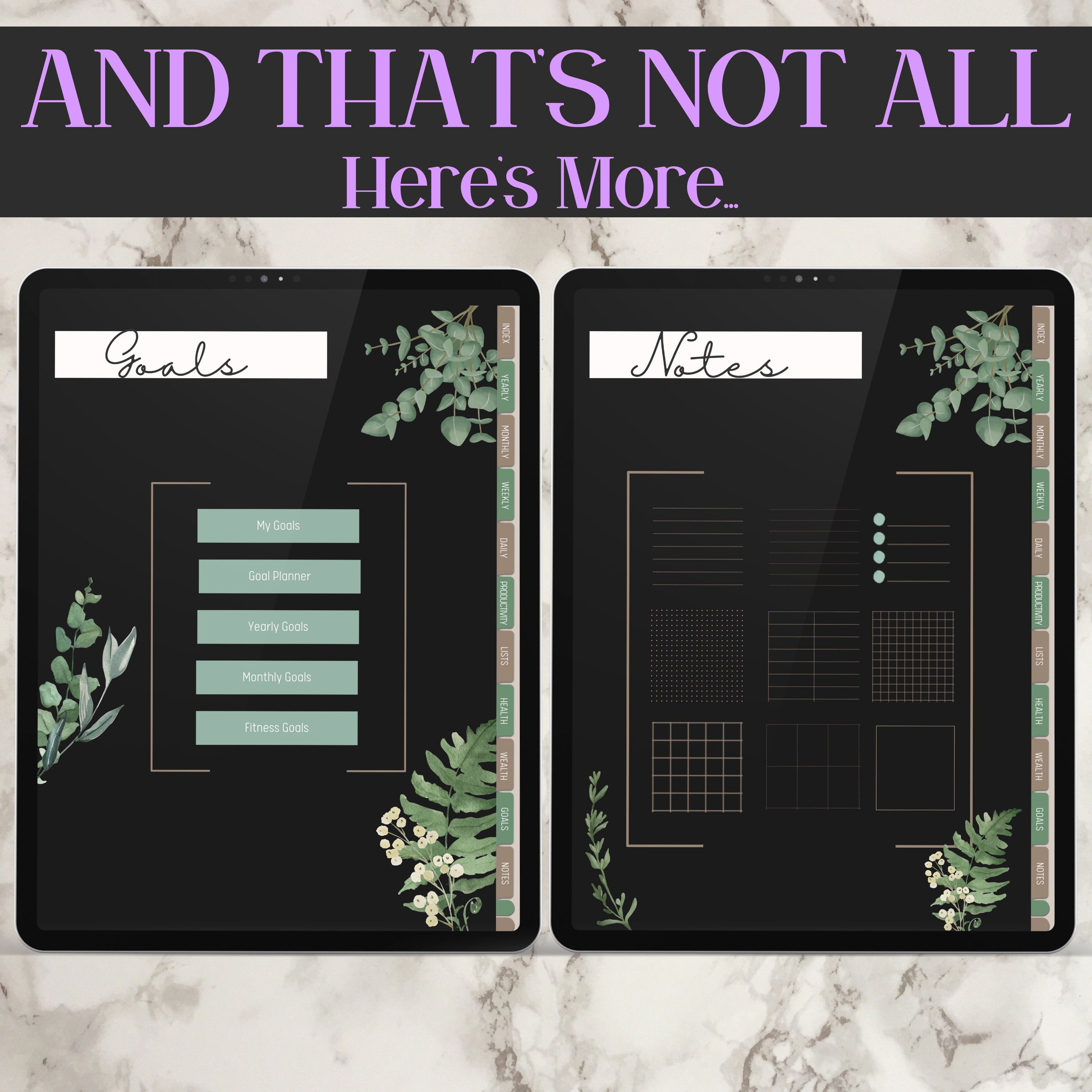 All in One Digital Planner Dark Mode Digital Planner Goodnotes Planner ...