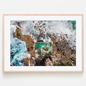 Sydney Australia Aerial Beach Art Print, Coastal Beach Decor, Beach House Decor, Large Ocean Print Poster, Living Room Beach Wall Art