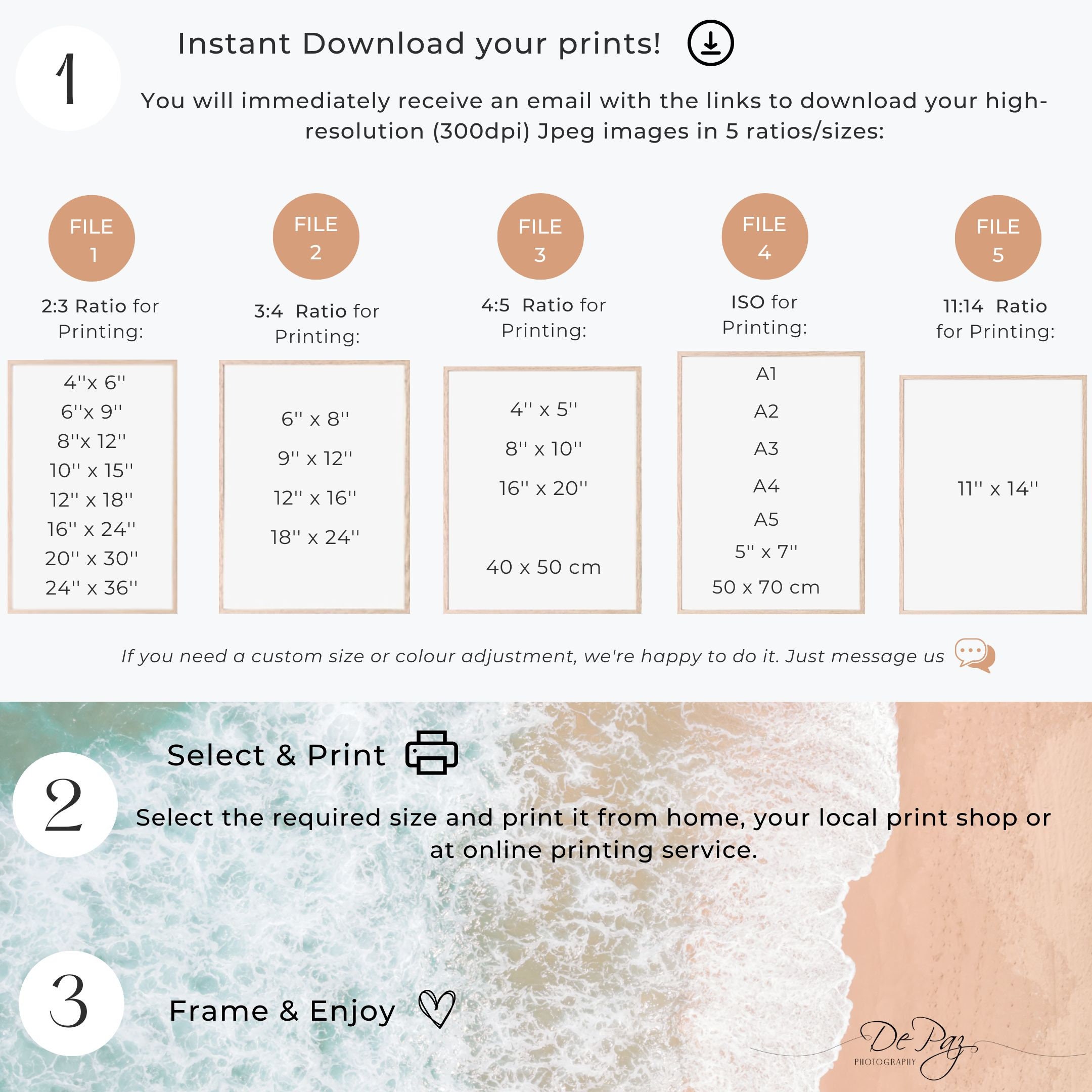 Vintage Sunset Beach Downloadable Poster, Beach House Decor, Coastal