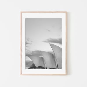 Sydney Opera House Black and White Wall Decor, Minimalist Architecture ...