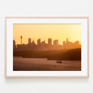 Sydney Australia Skyline Print, Sydney Cityscape Sunset Poster, City Skyline Prints, Australian Modern Wall Art, Sydney Travel Poster Gift