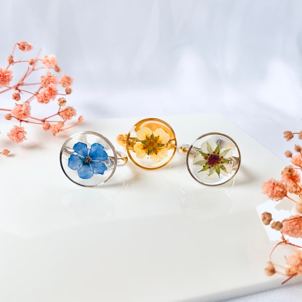 Resin Rings Flower Etsy