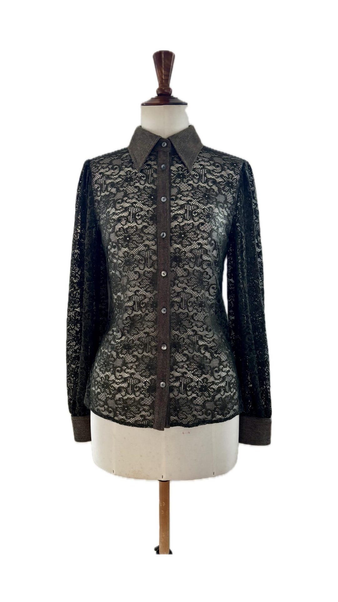 ドルチェ＆ガッバーナ グリーンレースブラウス - 高級デザイナー