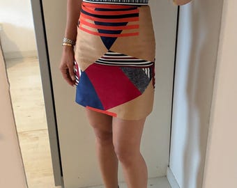 Diane von Furstenberg short colored 100% silk vintage 90s size XS