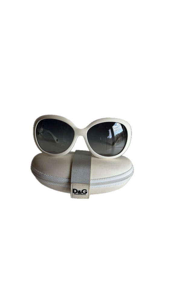 Authentic Dolce Gabbana Vintage 90s White Sunglasses