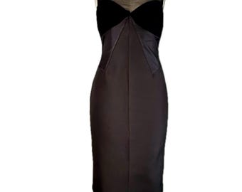 Vintage Sportmax Black Cocktail Dress | Elegant Evening Dress | Italian Size L | Luxury Designer Fashion