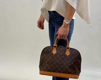Bolso Louis Vuitton Alma PM Monogram Vintage 1996 | Bolso clásico LV Alma | Lona Monogram marrón | Bolso estructurado icónico | Hecho en Francia