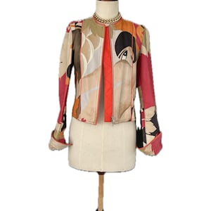 Authentique veste en cuir vintage des années 70 par Gianfranco Ferre en taille S
