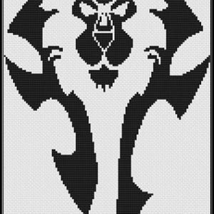 World of Warcraft cross stitch pattern. Horde & alliance symbol