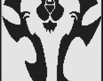 World of Warcraft cross stitch pattern. Horde & alliance symbol
