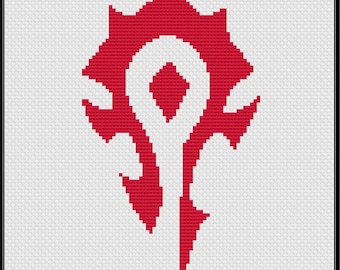For the Horde! World of Warcraft cross stitch pattern. Horde symbol