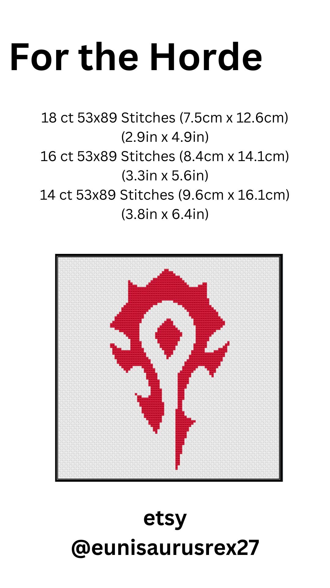 For the Horde! World of Warcraft Cross Stitch Pattern. Horde