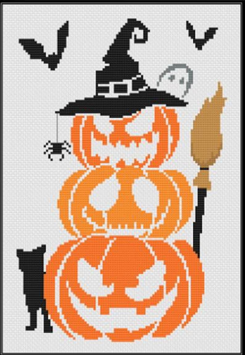 Pumpkin Stack. Halloween Cross Stitch Pattern - Etsy