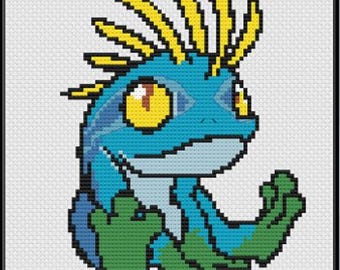 World of warcraft cross stitch pattern, Murlock.