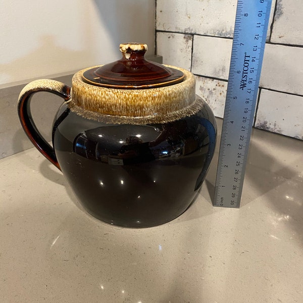 Vintage 1960’s McCoy Brown Drip Glaze Bean Pot