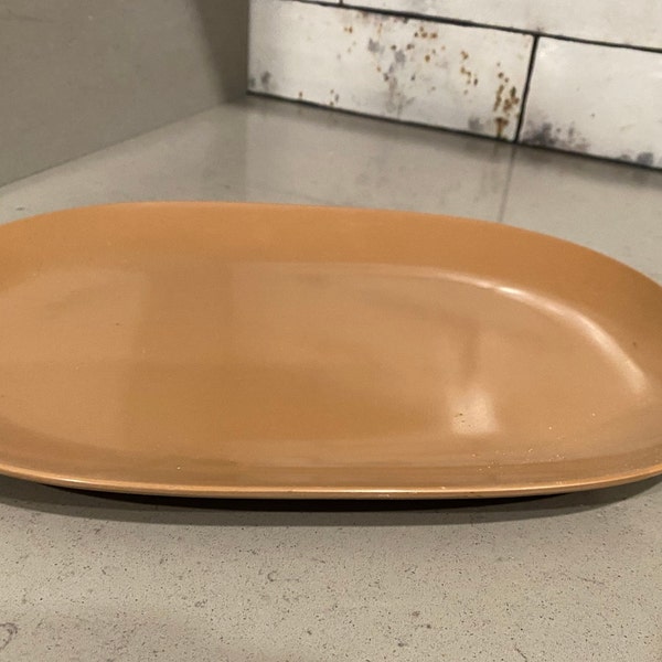 Vintage Brown Melamine/Melamac Oval Platter / Serving Tray Watertown Lifetime Ware/Vintage Brown Melamine Platter/Vintage Melamine Dishware