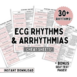 ECG Rhythms & Dysrhythmias Cheat Sheets