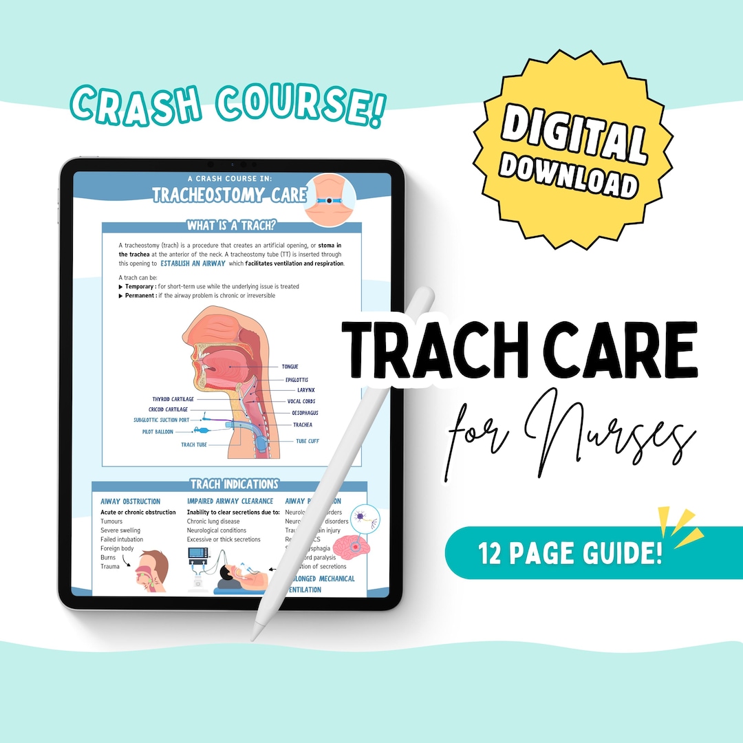 Tracheostomy Care | Crash Course for Nurses | 12-page Visual Learner ...