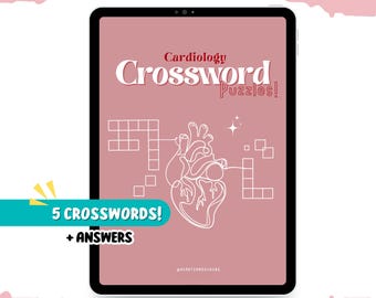 Cardiology Crossword Puzzles: Nurse & Doctor Medical Study Tool (Digital Download)