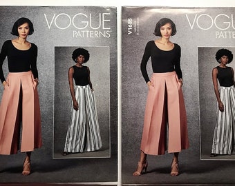 VOGUE DESIGNER PATTERN V1550 MISS PULLOVER TUNIC UNEVEN HEM WIDE-LEG PANTS 6~14 VOGUE DESIGNER PATTERN V1550 MISS PULLOVER TUNIC UNEVEN HEM WIDE-LEG PANTS 6~14