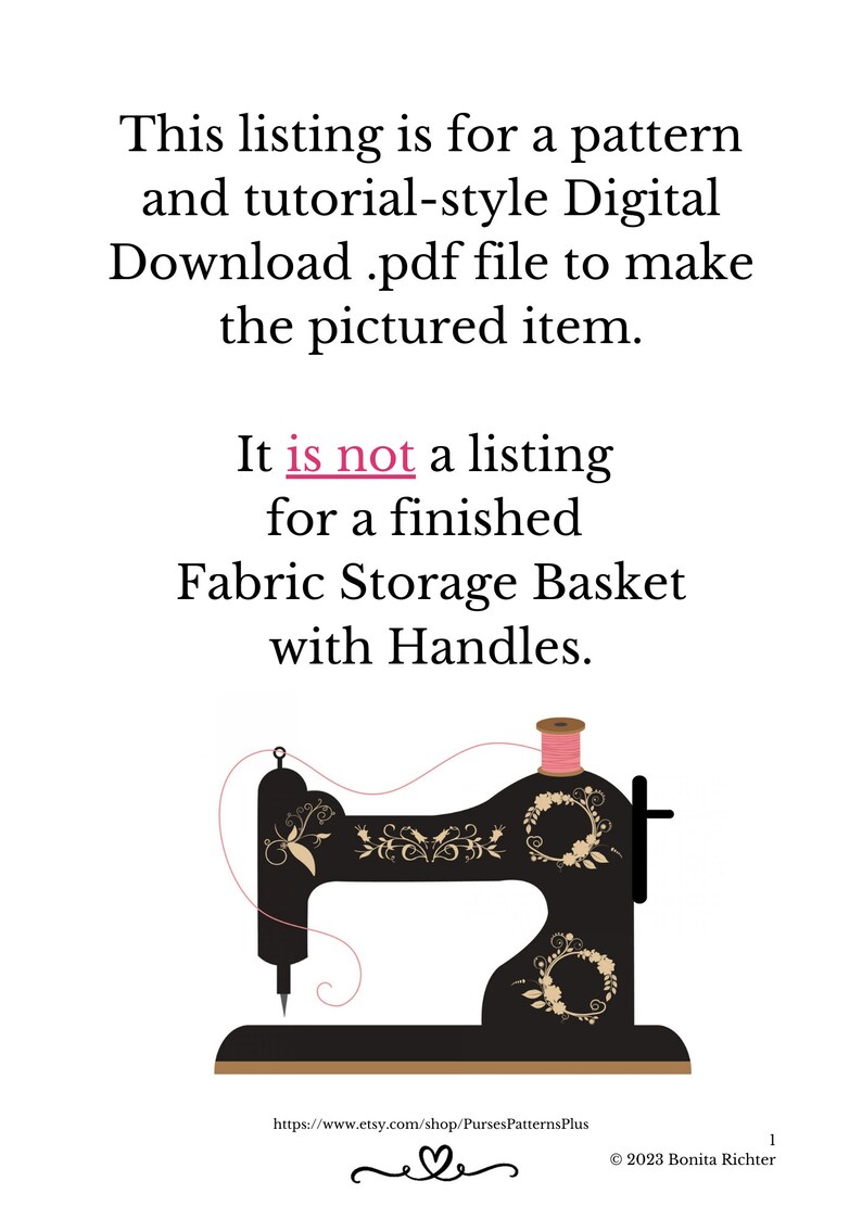 Fabric Storage Basket Sewing Pattern With Handles (digital Download) - Etsy