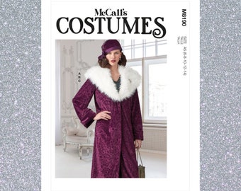 1920s Fur Collar Coat & Cloche Hat Costume Sewing Pattern McCall's M8190