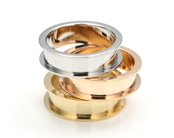 Stainless Steel 316L Base, DIY Ring, Blank Base, Empty Jewelry Base, Resin Elements, Ring Supplies, Ring Findings, Resin Ring, Gold Band
