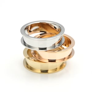 Stainless Steel 316L Base, DIY Ring, Blank Base, Empty Jewelry Base, Resin Elements, Ring Supplies, Ring Findings, Resin Ring, Gold Band